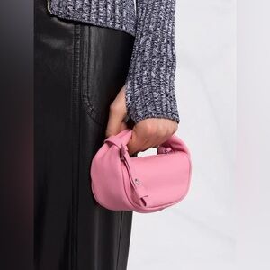 By Far Mini Micro Cush Grained Leather Tote Bag